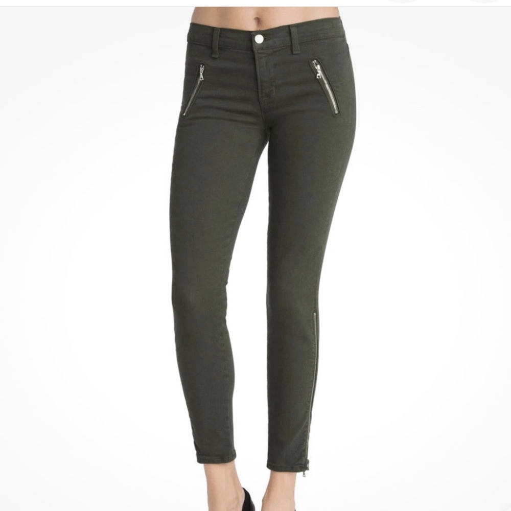 J Brand Women's Moto Capri Skinny Pants in Green